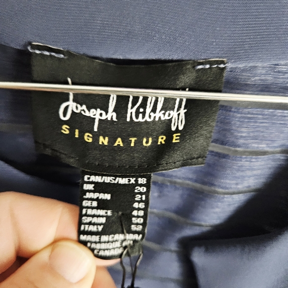 JOSEPH RIBKOFF | sheer stripe three-quarter sleeve asymmetrical jacket - Picture 6 of 10